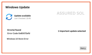 Error Code 0x80072efd Error Code 0x80072efd