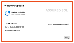 Error Code 0x80240438 Error Code 0x80240438