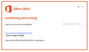 Error code 0-2031 Error code 0-2031