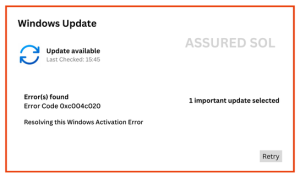 Error Code 0xc004c020 Error Code 0xc004c020