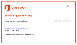 Error Code 1603 Error Code 1603
